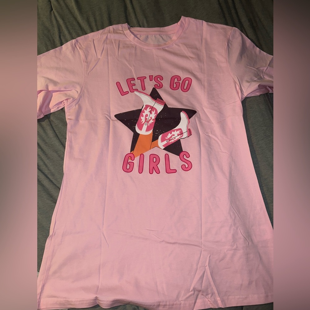 Brand new- let’s go girls tee, pink, bachelorette, country, nashville